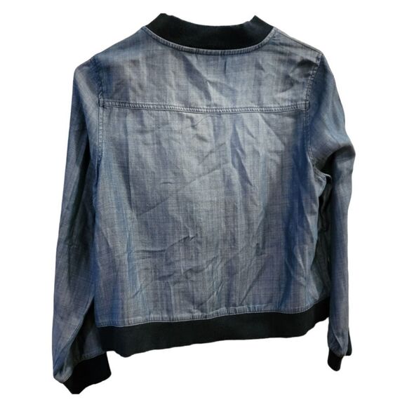Chico’s Blue Zenergy Bomber Jacket Size 1 (Medium) - Picture 8 of 9